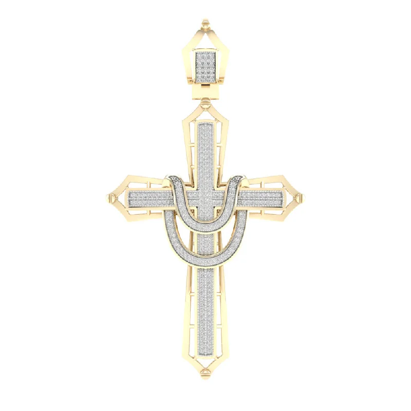 10K 0.55ct Diamond Cross Pendant