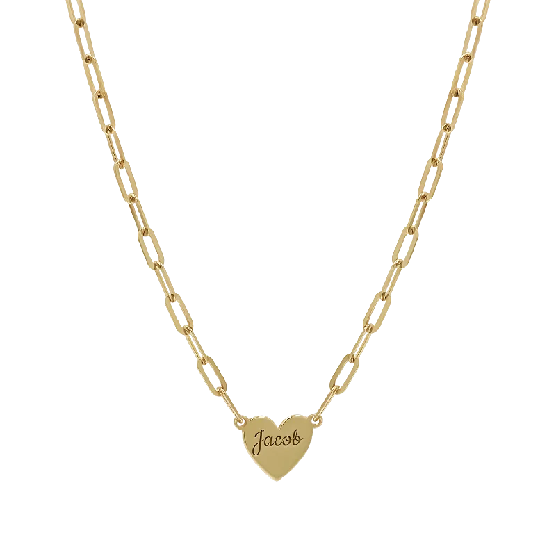 Engravable Multi Heart Paper Clip Necklace