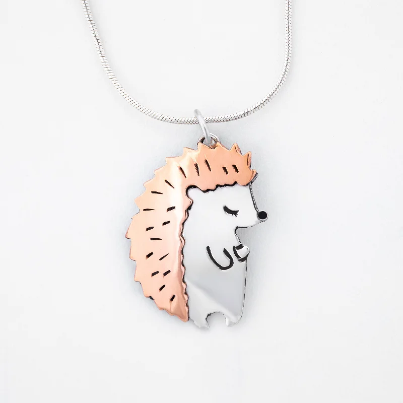 Hedgehog Sterling & Copper Necklace