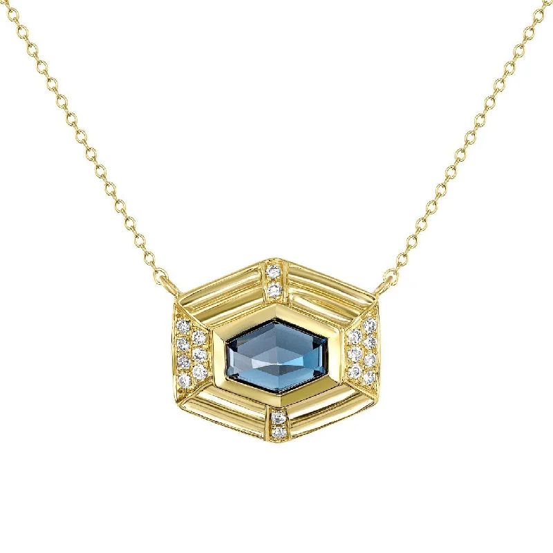 Brooke Blue Topaz and Diamond Necklace