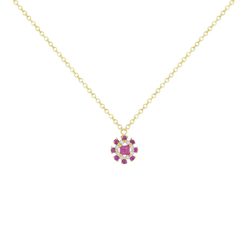 Classic Ruby and Diamond Necklace