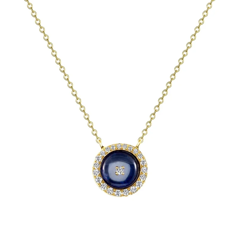 Eye Sapphire and Diamond Necklace