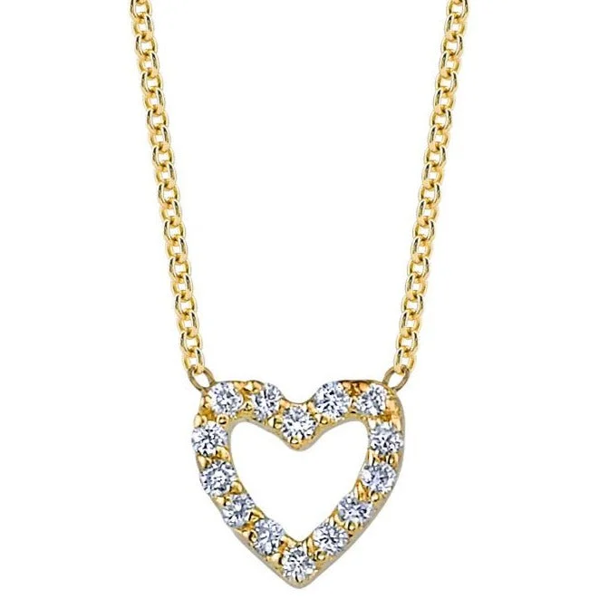 Heart with Diamonds Necklace