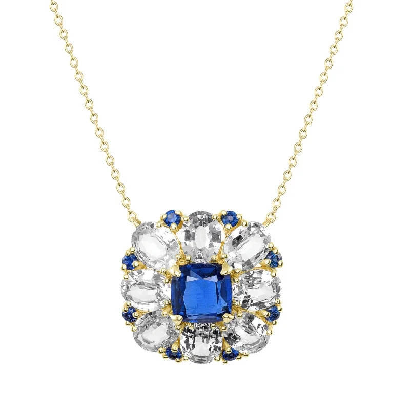 Lady Diana Kyanite and White Sapphire Necklace