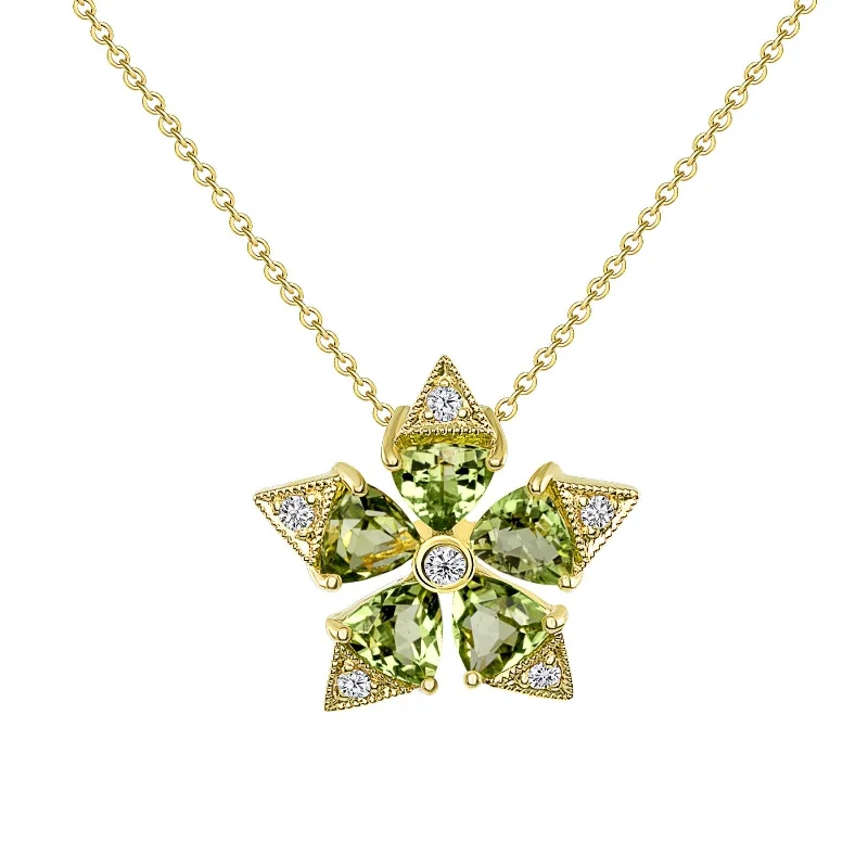 Star Flower Peridot Necklace