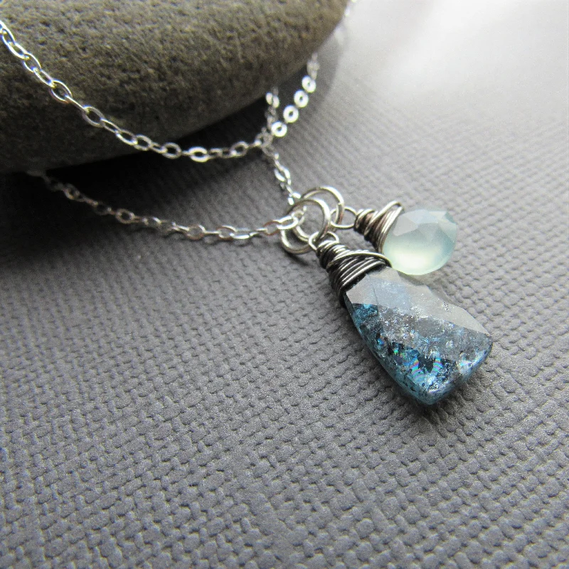 Moss Kyanite & Aqua Chalcedony Necklace