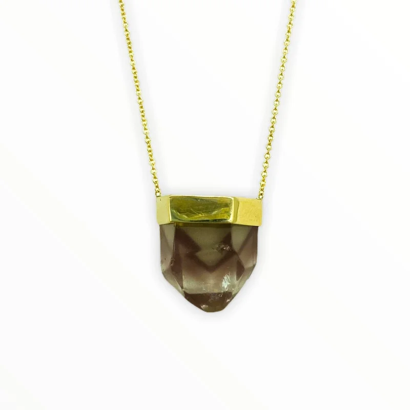 One of a Kind Lithium Quartz with Citrine Necklace