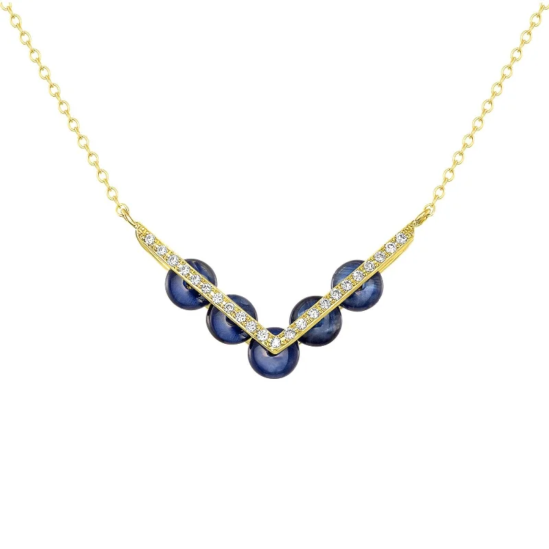 Symbolic Sapphire and Diamond Necklace