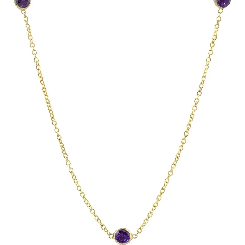 Three Amethyst Necklace