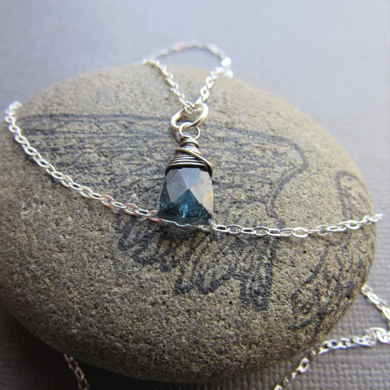 Triangle Moss Kyanite  Necklace