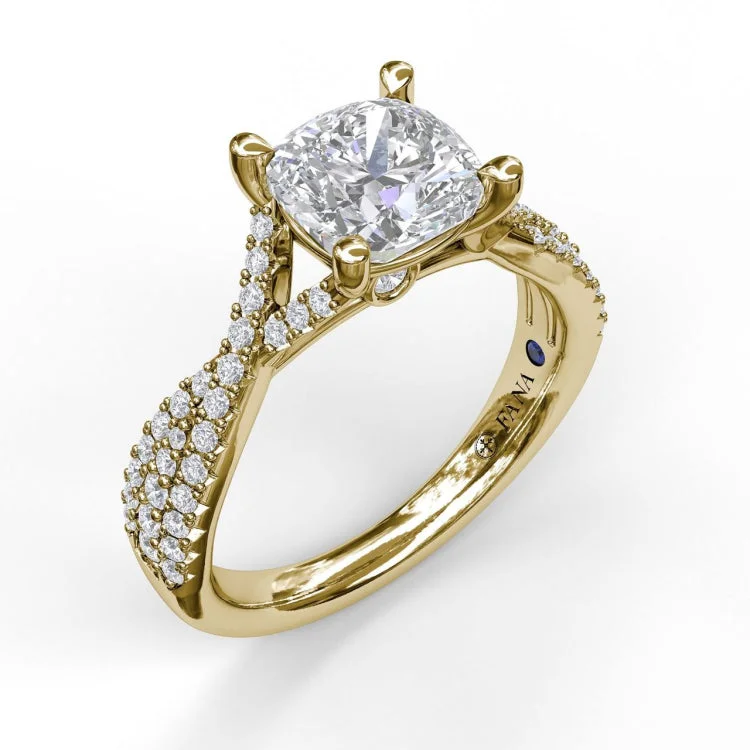 Twist Diamond Engagement Ring