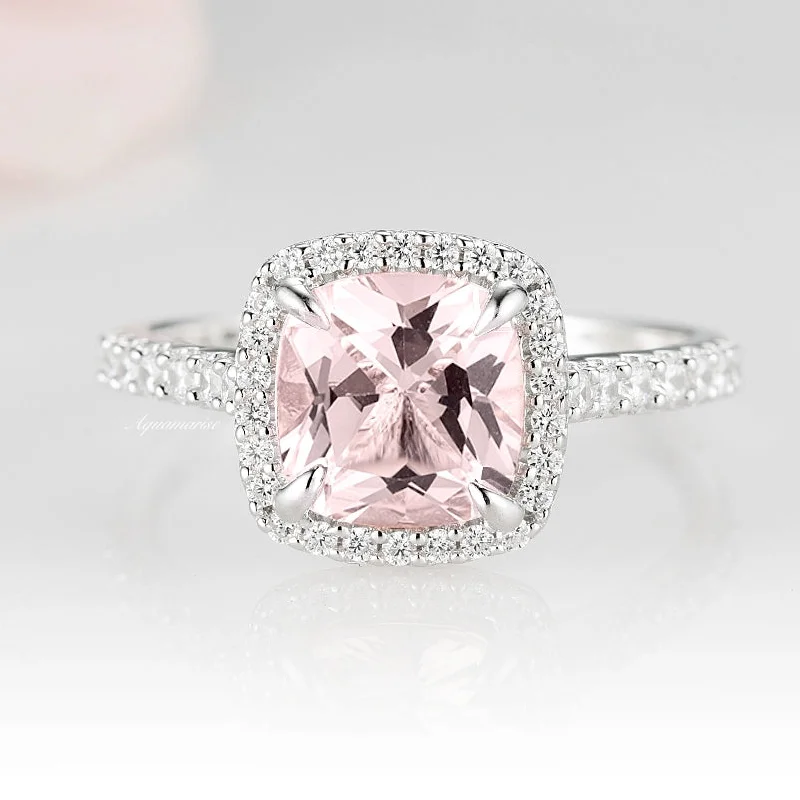 Belle Morganite Ring- Sterling Silver