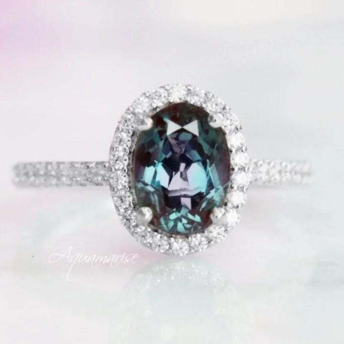 Iris Teal Alexandrite Ring-Sterling Silver/Rose Gold Vermeil/Yellow Gold Vermeil