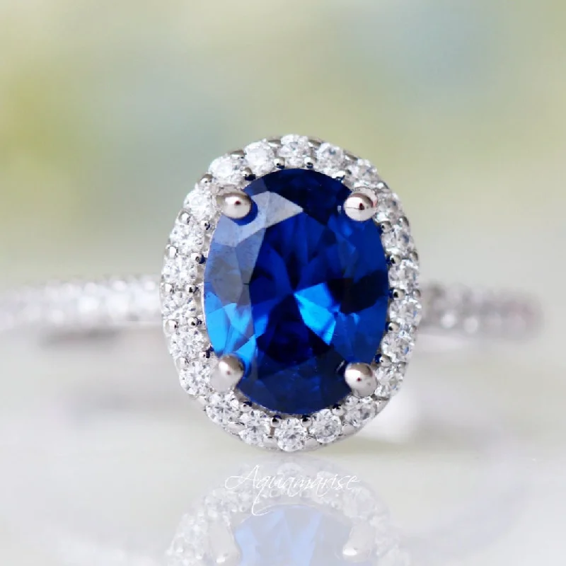 Iris Sapphire Ring- Sterling Silver