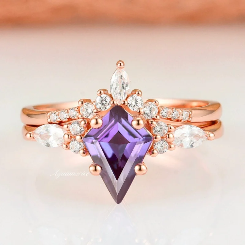 Skye Kite™  Amethyst Ring Set- 14K Rose Gold Vermeil