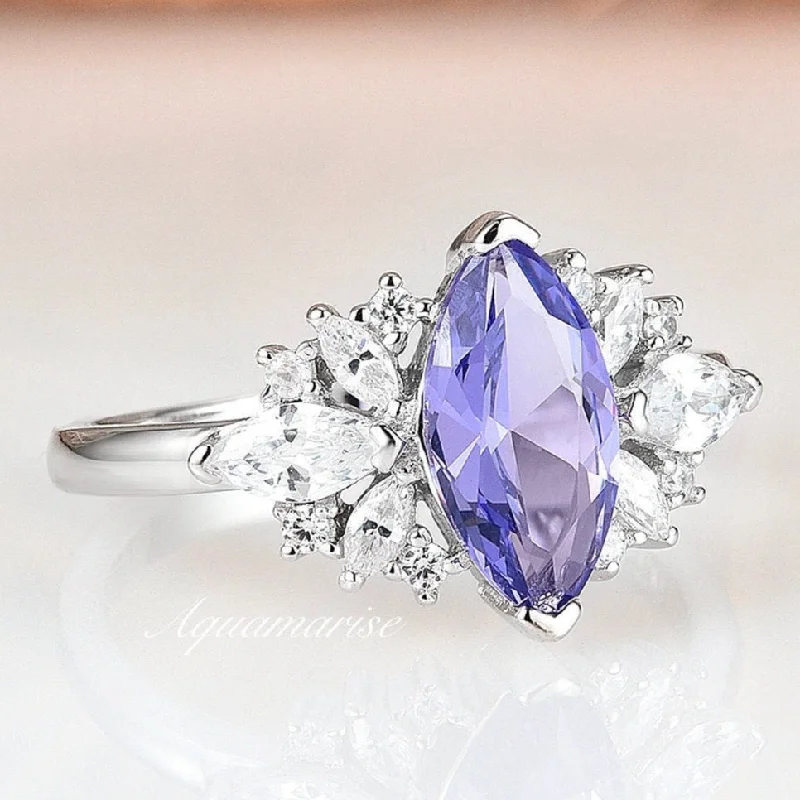 Adeline Tanzanite Ring- Sterling Silver