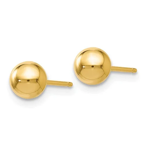 14K Polished 5mm Ball Post Earrings