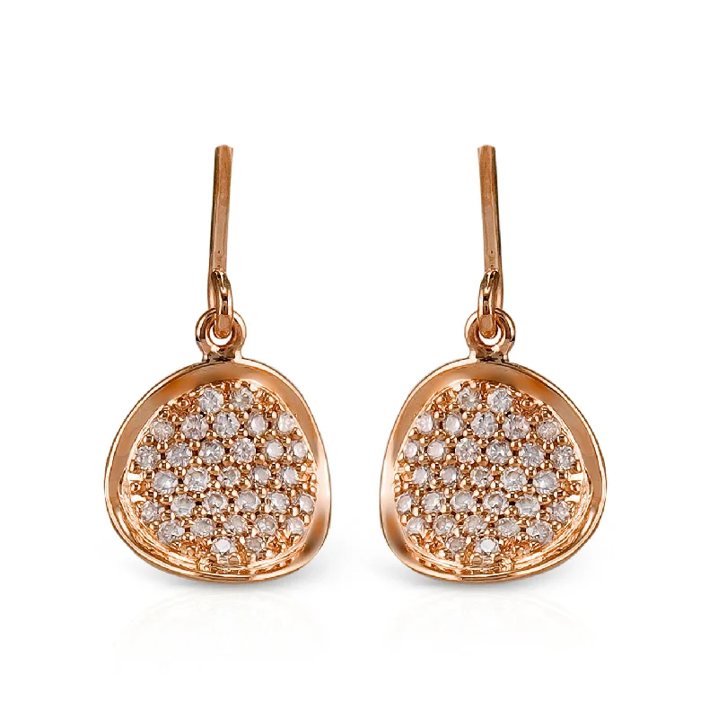 14k Rose Gold .25ct Diamond Earrings