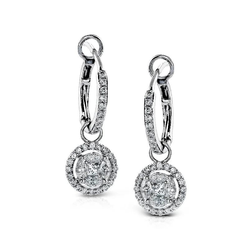 14k White Gold .49ct Diamond Earrings