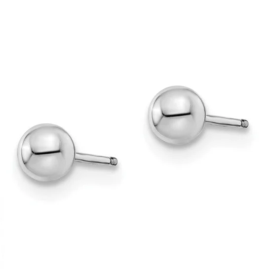 14K White Gold Polished 4mm Ball Post Earrings