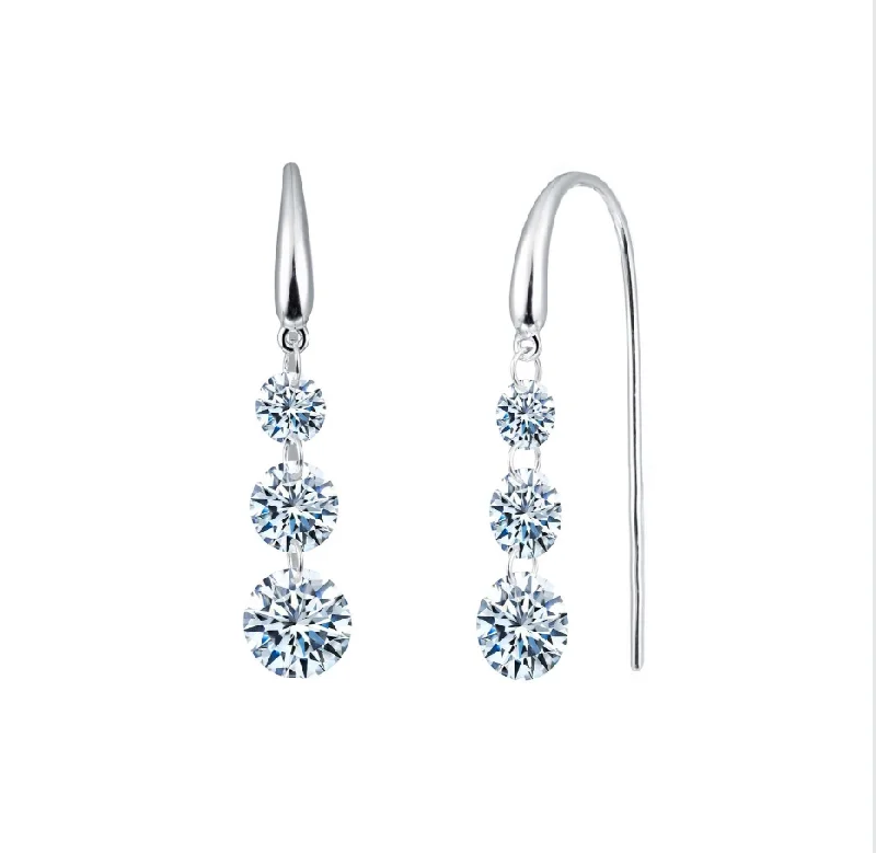 2.4 CTW Frameless Dangle Earrings