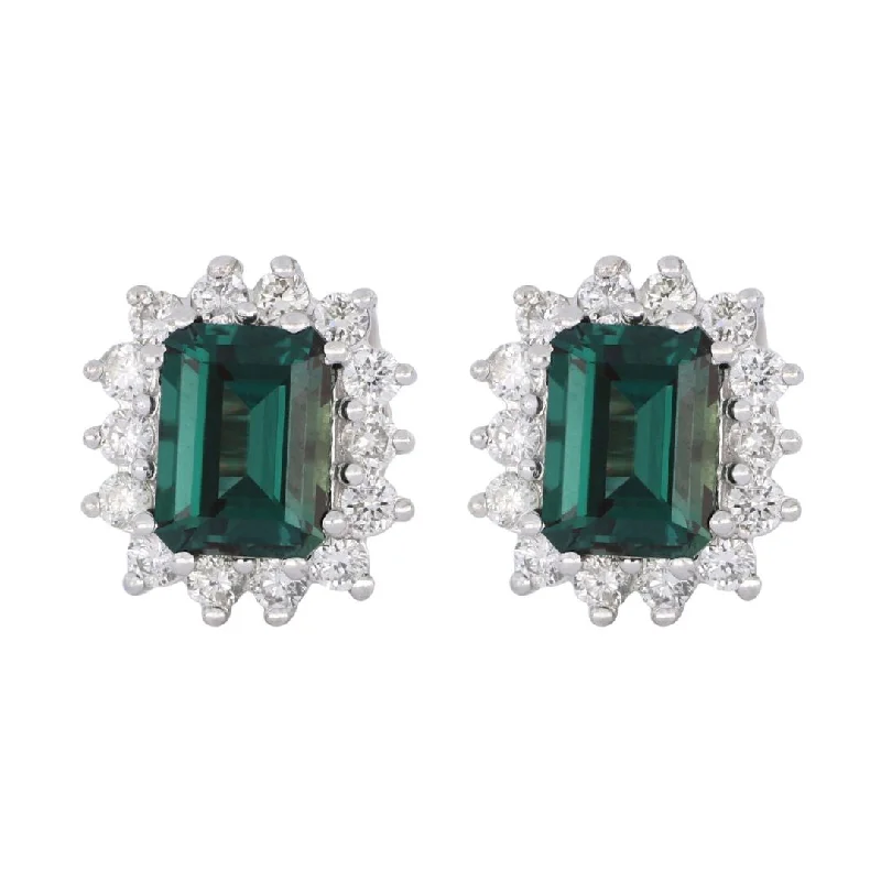 Alexandrite Earrings (Alexandrite 1.71 cts. White Diamond 0.39 cts.)