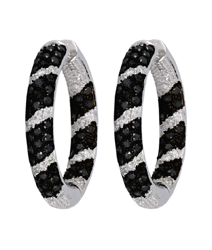 Black Diamond Earrings (Black Diamond 2.28 cts. White Diamond 0.87 cts.)