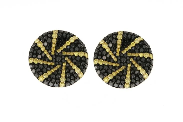 Black Diamond Earrings (Black Diamond 2.77 cts. Yellow Diamond 1.36 cts.)