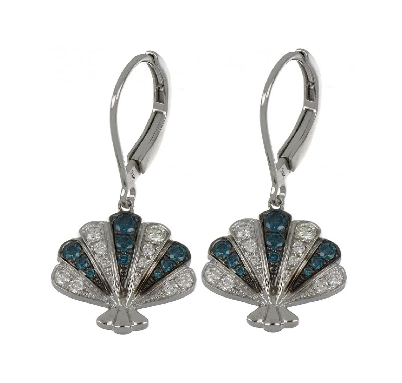 Blue Diamond Earrings (Blue Diamond 0.34 cts. White Diamond 0.3 cts.)