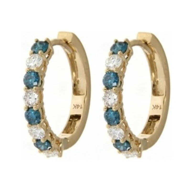 Blue Diamond Earrings (Blue Diamond 0.5 cts. White Diamond 0.5 cts.))