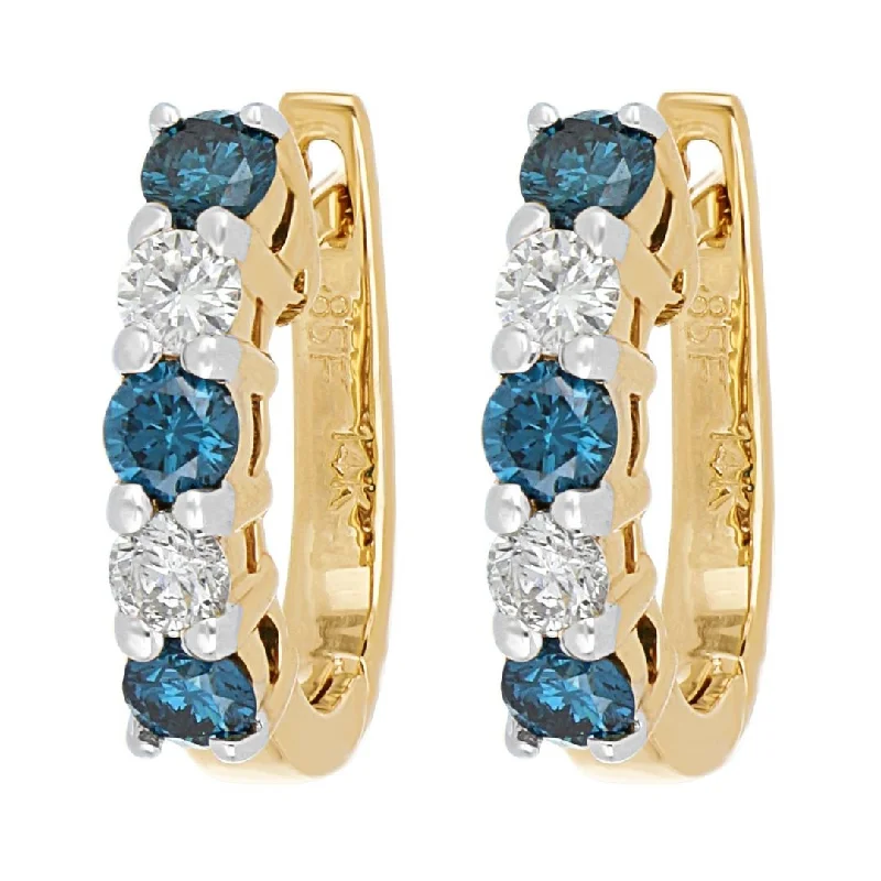 Blue Diamond Earrings (Blue Diamond 0.55 cts. White Diamond 0.3 cts.)