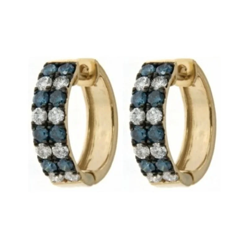 Blue Diamond Earrings (Blue Diamond 0.61 cts. White Diamond 0.54 cts.)