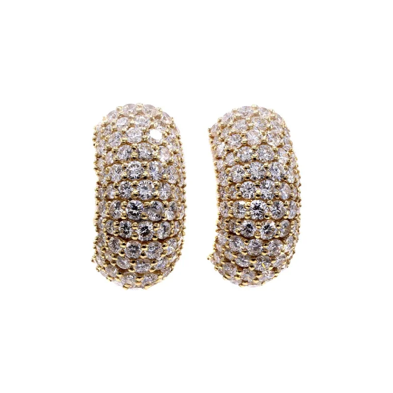 Boucheron Paris 1980s 18KT Yellow Gold Diamond Earrings