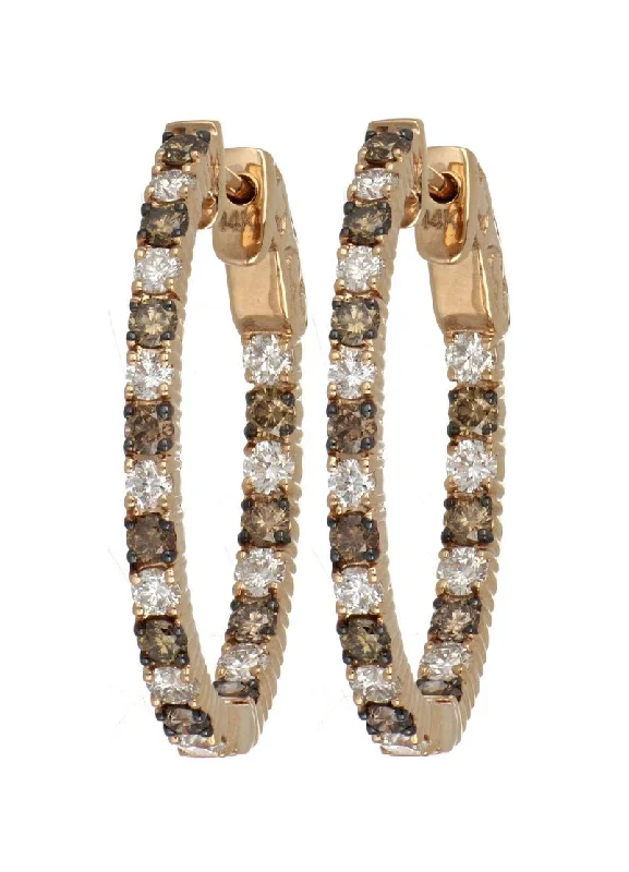 Brown Diamond Ladies Earrings (Brown Diamond 0.6 cts. White Diamond 0.5 cts.)