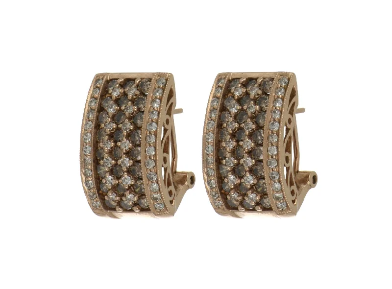 Brown Diamond Ladies Earrings (Brown Diamond 1.5 cts.  White Diamond 0.9 cts.)