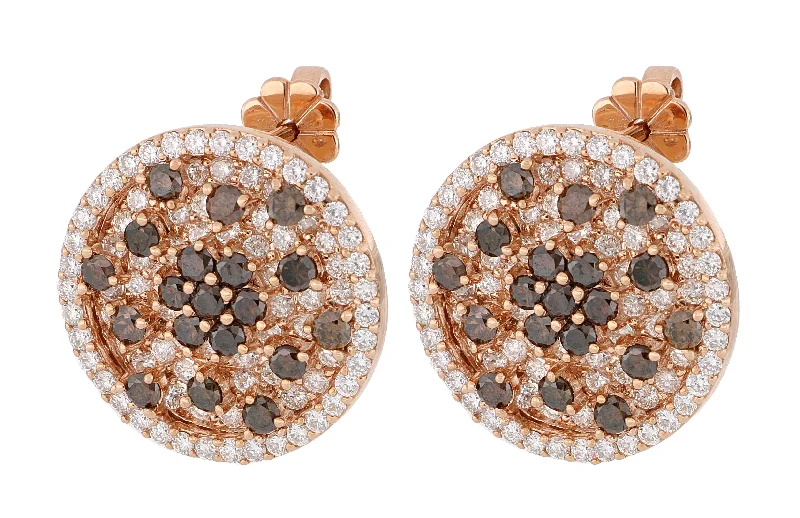 Brown Diamond Earrings (Brown Diamond 1.5cts White Diamond 1.91cts)