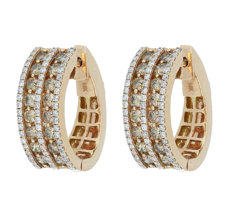 Brown Diamond Ladies Earrings (Brown Diamond 1.72 cts. White Diamond 0.78 cts.)