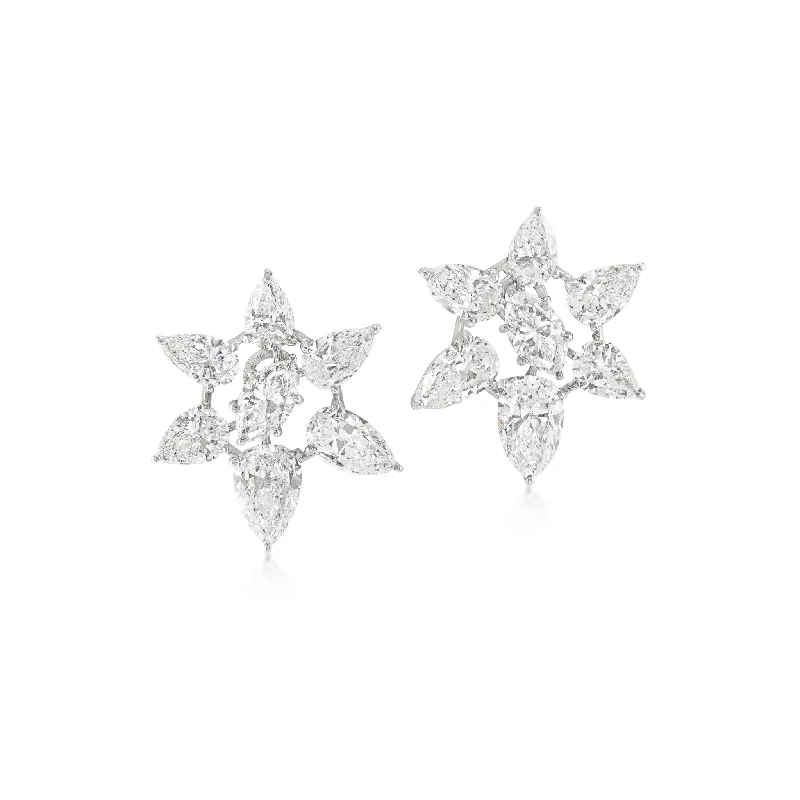 Cartier 1980s Platinum Diamond Earrings