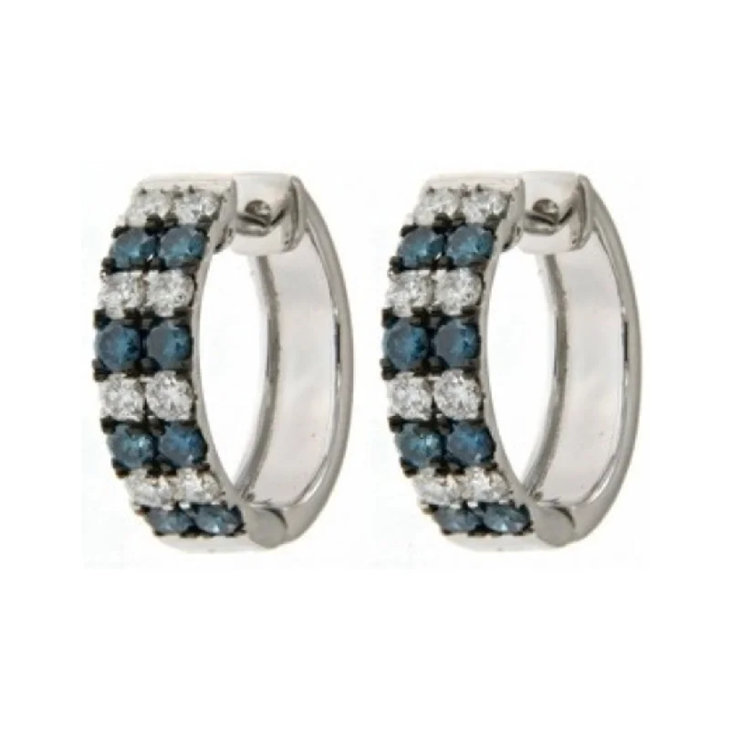 Blue Diamond Earrings (Blue Diamond 0.61 cts. White Diamond 0.54 cts.)