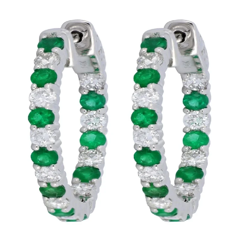 Emerald Earrings (Emerald 0.96 cts. White Diamond 1.01 cts.)