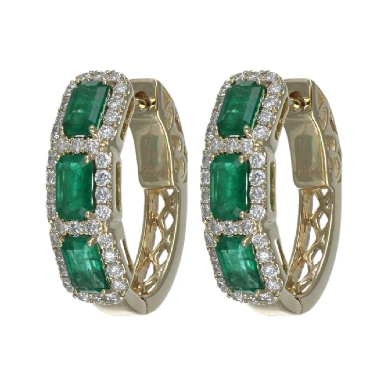 Emerald Earrings (Emerald 1.76 cts. White Diamond 0.65 cts.)