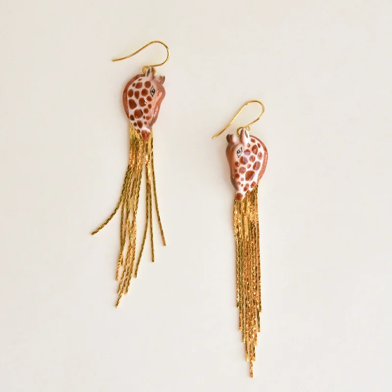 Giraffe Fringe Earrings