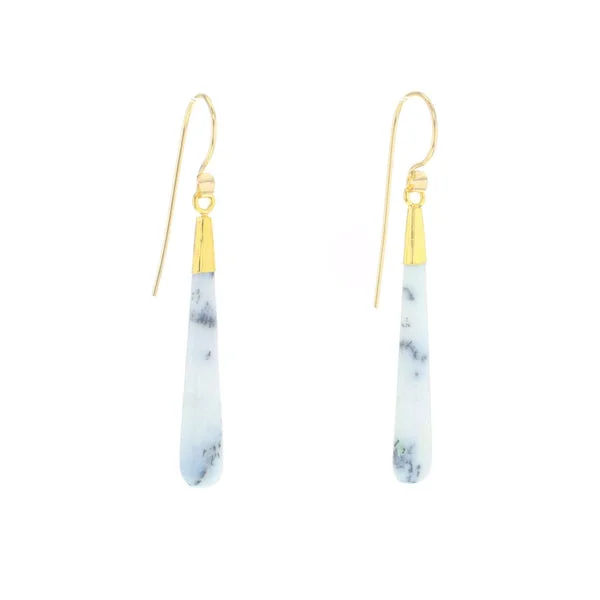 Gold Mia Dendritic Opal Earrings