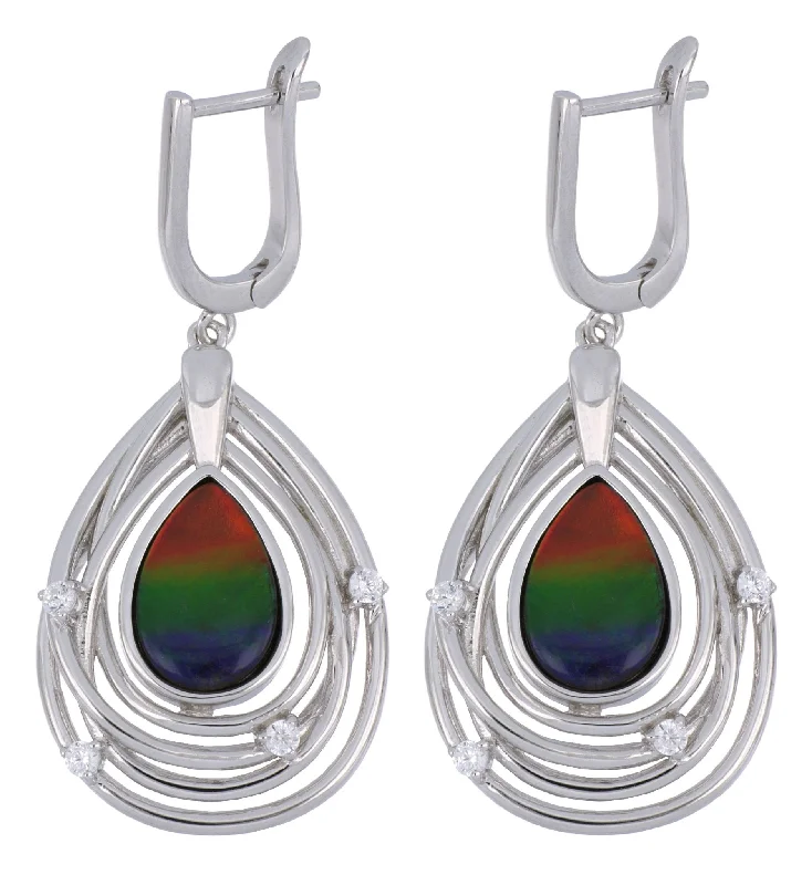 KFJ SPECIAL: Ammolite Earrings, Sterling Silver, $595