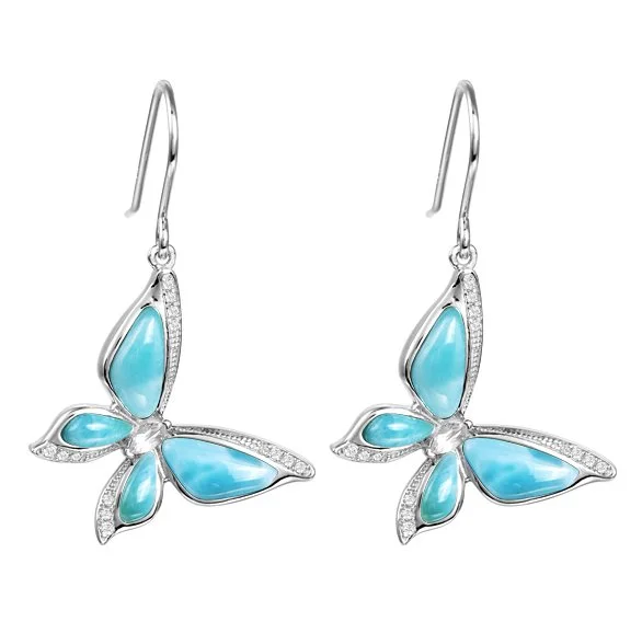 Larimar Butterfly Earrings (Cubic Zirconia)