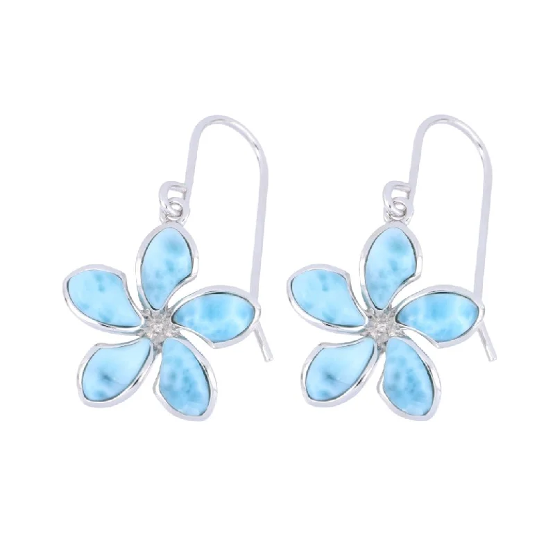 Larimar Flower Earrings