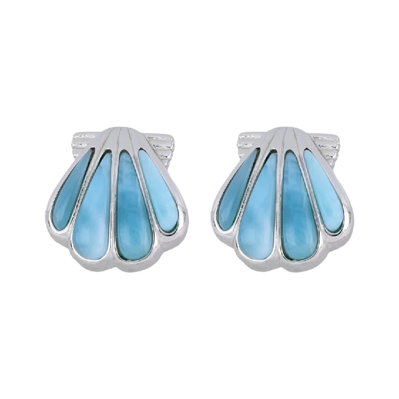 Larimar Seashell Earrings