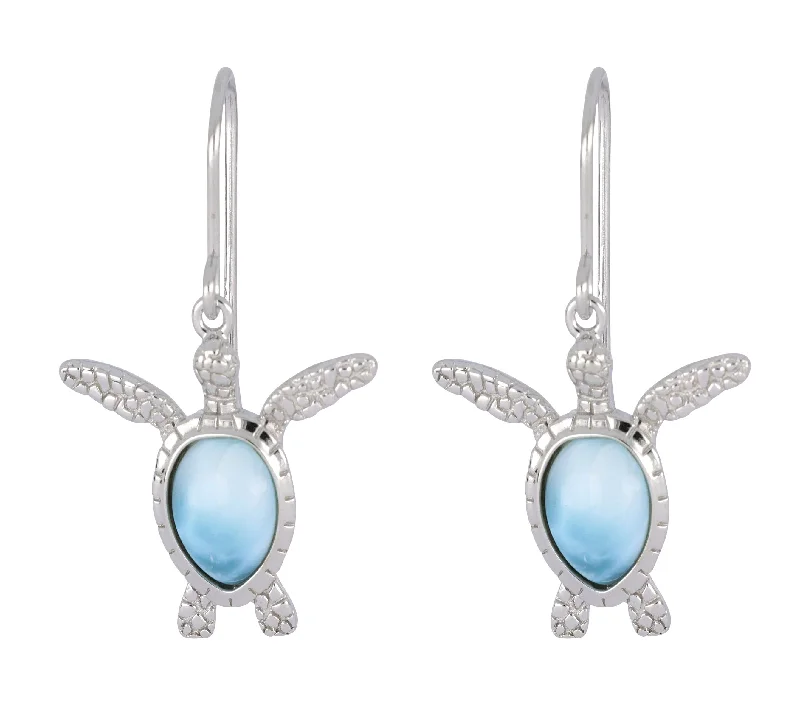 Larimar Turtle Ladies Earrings (Larimar)