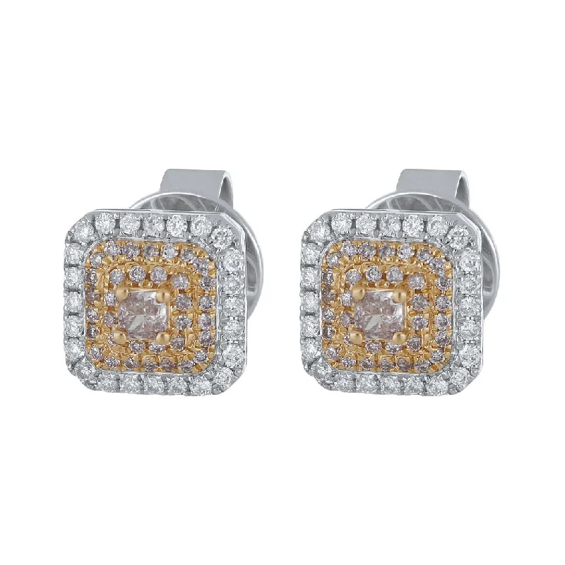 Pink Diamond Earrings (Pink Diamond 0.18 cts. Pink Diamond 0.18 cts. White Diamond 0.24 cts.)