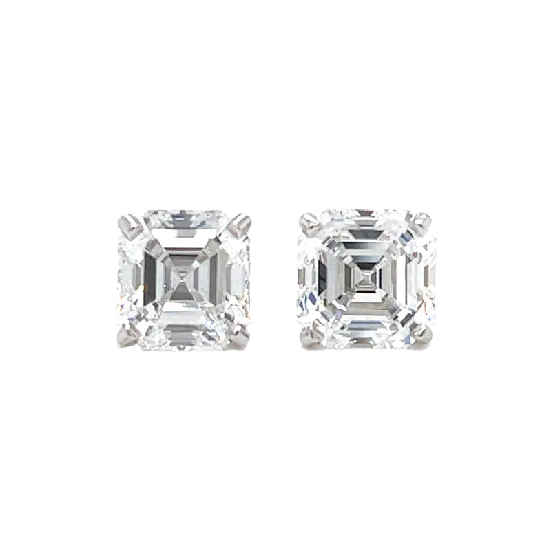 Post-1980s 14KT White Gold Diamond Earrings